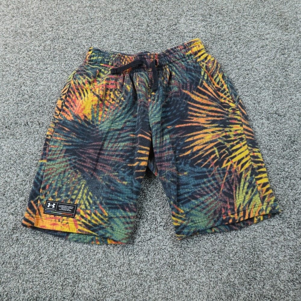 Under Armour Shorts Mens M Tropical Palm Drawstring Sweat Loose Athletic Gym Run